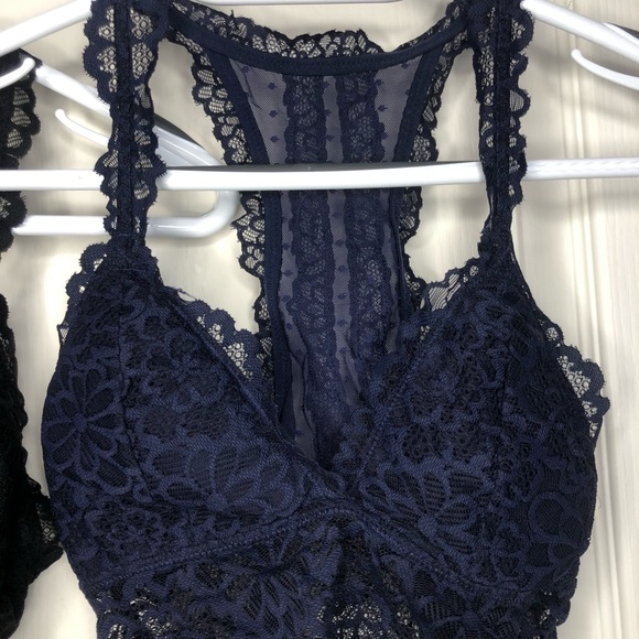Aerie Lace Bralettes- Navy and Black - Picture 2 of 5